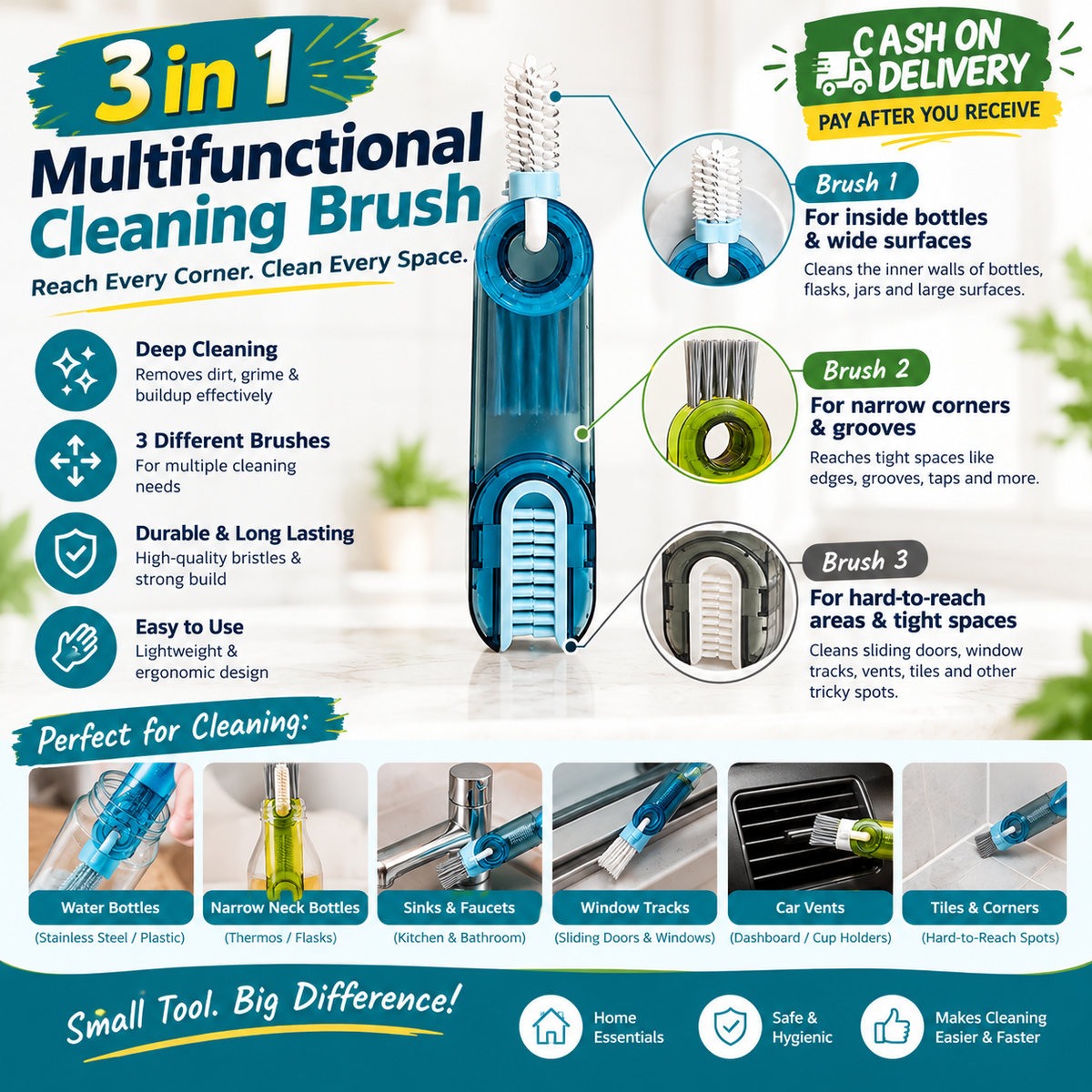 3 in 1 Multifunctional Cleaning Brush